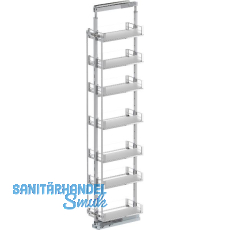 VS TAL Larder 7 Hochschrankauszug Set Artline KB 300 mm Silber/Glas satiniert