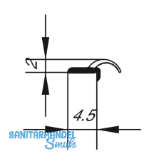 Fugen Dichtungsprofil spezial-selbstklebend, L 3000, H 2, Kunststoff transparent