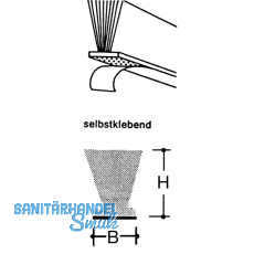 TECSEAL Schiebet�r Dichtungsb�rste selbstklebend, Breite 7mm, H�he 18mm, grau