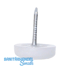 Nagelgleiter mit Einschlagstift, rund, �19, Kunststoff wei�