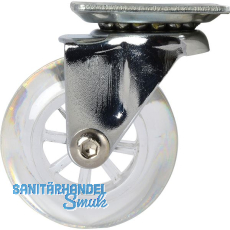 Lenkrolle Gummi transparent 50 mm 30 kg Lenkrolle Gummi transparent 50 mm 30 kg