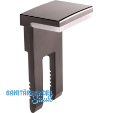 Oberteil zu Glasbodenträger KUBIC mit Gummiauflage transp., Zamak vern. schwarz Oberteil zu Glasbodenträger KUBIC mit Gummiauflage transp., Zamak vern. schwarz