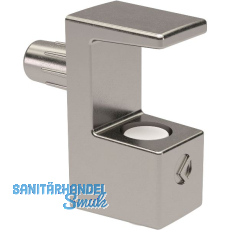 Glasbodenträger GRACE zum Stecken, 6-8 mm Glas, Zamak vernickelt Glasbodenträger GRACE zum Stecken, 6-8 mm Glas, Zamak vernickelt