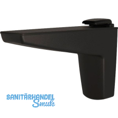 Tablar-Klemmträger Moon S, Materialstärke 4-25 mm, Zinkdruckguss schwarz matt Tablar-Klemmträger Moon S, Materialstärke 4-25 mm, Zinkdruckguss schwarz matt