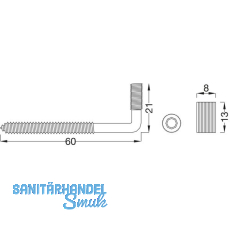 Schraubhaken Regalaufh�nger Trabant, Tragkraft 25 kg, Stahl vernickelt