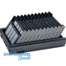 HETTICH Systema Top 2000 Formularablage, Fächeranzahl 11, Kunststoff schwarz HETTICH Systema Top 2000 Formularablage, Fächeranzahl 11, Kunststoff schwarz