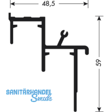 CINETTO PS06/PS11/PS48 Doppelführungsschiene 3050 mm, Aluminium eloxiert CINETTO PS06/PS11/PS48 Doppelführungsschiene 3050 mm, Aluminium eloxiert