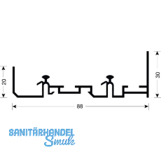 CINETTO PS48 Doppellaufschiene, 3050 mm, Aluminium natur eloxiert CINETTO PS48 Doppellaufschiene, 3050 mm, Aluminium natur eloxiert