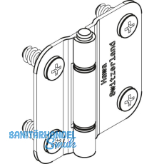 HAWA MULTIFOLD 30/W Mittelscharnier, Stahl matt vernickelt
