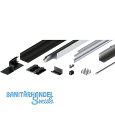 HAWA Folding Concepta III Schienen-Set 2-trg. links, Alu schwarz eloxiert