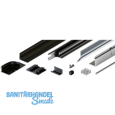 HAWA Folding Concepta III Schienen-Set 2-trg. rechts, Alu schwarz eloxiert