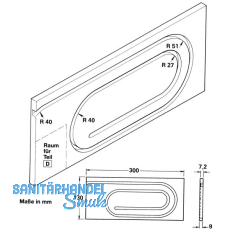 Standard Rollladenschnecke, MDF- Platte mit Kunststoffgleitprofil transparent