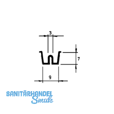 ZIEHL 25 Lauf-/F�hrungsschiene mit Rand, L�nge 2500 mm, Kunststoff braun