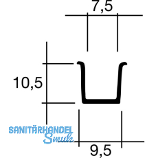 Standard F�hrungsprofil zum Einlassen, L�nge 2500 mm, Kunststoff hellbraun