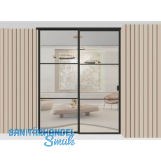 ARLU DIVINA� Festverglasung mit Schiebet�r rechts 2600 x 2000 mm, schwarz