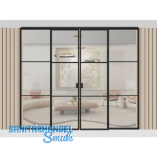 ARLU DIVINA� Festverglasung mit Doppelschiebet�r 2600 x 3000 mm, schwarz