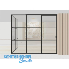 ARLU DIVINA® Eckaufstellung mit Schiebetür rechts 2600 x 3000/2000 mm, schwarz ARLU DIVINA® Eckaufstellung mit Schiebetür rechts 2600 x 3000/2000 mm, schwarz