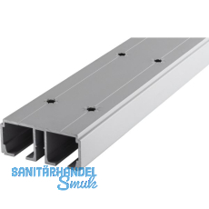 HAWA DIVIDO 100 Doppellaufschiene gelocht 2500 mm, Aluminium eloxiert