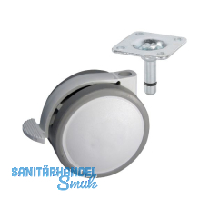 D�RNER + HELMER Doppel-Lenkrolle Design Top 62 mm 40 kg Feststeller