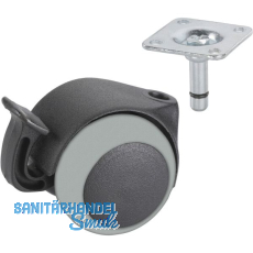 D�RNER + HELMER Doppel-Lenkrolle Two 50 mm 40 kg Platte Feststeller