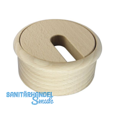 Kabeldurchgang rund, Holz, Buche roh