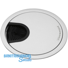 CONFURN Kabeldurchgang rund, mit Staubschutzbürste, Zamak silber RAL 9006 CONFURN Kabeldurchgang rund, mit Staubschutzbürste, Zamak silber RAL 9006