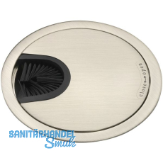 CONFURN Kabeldurchgang rund, mit Staubschutzb�rste, Zamak Edelstahl Effekt