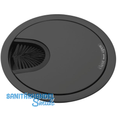 CONFURN Kabeldurchgang rund, mit Staubschutzbürste, Zamak schwarz matt CONFURN Kabeldurchgang rund, mit Staubschutzbürste, Zamak schwarz matt