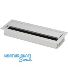 Kabeldurchgang eckig mit Staubschutzb�rste, 120x70x25 mm, Aluminium eloxiert