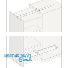 HAWA-FORTE Schrankauszug L�nge 1080 mm, Tiefe 1085 mm, KB lichtgrau RAL 7035