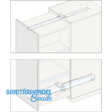 PEKA-FORTE Schrankauszug L�nge 680 mm, Tiefe 685 mm, Stahl lichtgrau RAL 7035