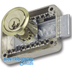 JUNIE 2828 Zylinder-Kastenschloss Sperre BN 0101, Zylinder Messing poliert JUNIE 2828 Zylinder-Kastenschloss Sperre BN 0101, Zylinder Messing poliert