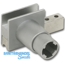 HEKNA Zylinder-Laufschuhschloss 541 Profil mit Glasnut, Zamak verchromt matt HEKNA Zylinder-Laufschuhschloss 541 Profil mit Glasnut, Zamak verchromt matt