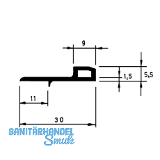 Schlagleiste mit Nase, L 2500 mm, Kunststoff beige Schlagleiste mit Nase, L 2500 mm, Kunststoff beige