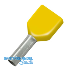 Zwillings-Aderendhülse 6x14/26 mit Kragen gelb Zwillings-Aderendhülse 6x14/26 mit Kragen gelb