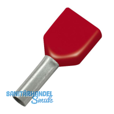 Zwillings-Aderendh�lse 10x14/26 mit Kragen rot