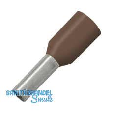 Aderendh�lse 0,14x6/12 mit Kragen braun