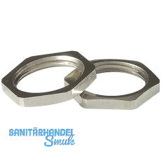 Gegenmutter M12x1,5 Messing vernickelt, SW 15