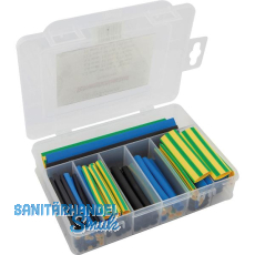 Sortimentsbox Schrumpfschlauch schwarz, blau, gelb/gr�n