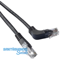 Patchkabel RJ45 CAT6, schwarz 3m mit Winkelstecker