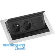 EVOline Flip Top Push S 2xSchuko + USB-A- USB-C-Charger Edelstahl EVOline Flip Top Push S 2xSchuko + USB-A- USB-C-Charger Edelstahl