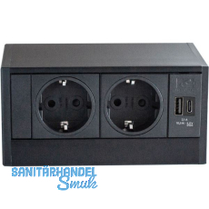 EVOline R-Dock Steckdosenelement 2 x Schuko, USB-A + C Charger schwarz EVOline R-Dock Steckdosenelement 2 x Schuko, USB-A + C Charger schwarz
