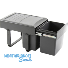 EKOTECH Einbau-Abfallsammler Mega 40 2 x 15 Liter Kunststoff grau EKOTECH Einbau-Abfallsammler Mega 40 2 x 15 Liter Kunststoff grau