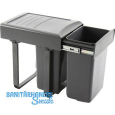 EKOTECH Einbau-Abfallsammler Mega 40 2 x 20 Liter Kunststoff grau