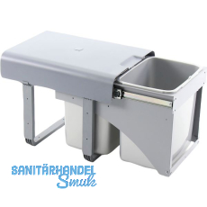 EKOTECH Einbau-Abfallsammler Ekko Front 40 2 x 16 Liter Kunststoff Grau