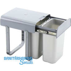 EKOTECH Einbau-Abfallsammler Aladin 40 2 x 8 Liter Kunststoff grau