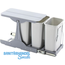 EKOTECH Einbau-Abfallsammler Patty 30 3 x 8 Liter Kunststoff grau EKOTECH Einbau-Abfallsammler Patty 30 3 x 8 Liter Kunststoff grau