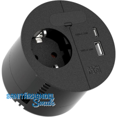 BACHMANN LOOP IN CHARGE Steckdose mit USB-A/C-Charger, schwarz BACHMANN LOOP IN CHARGE Steckdose mit USB-A/C-Charger, schwarz