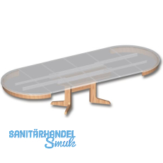 Ausziehtischf�hrung ALU 77, Auszugsl�nge 1850 mm, Platten 2x500, Aluminium