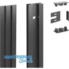 PEKA Wandprofil Standard Pecasa Aluminium gebürstet anodisiert schwarz PEKA Wandprofil Standard Pecasa Aluminium gebürstet anodisiert schwarz
